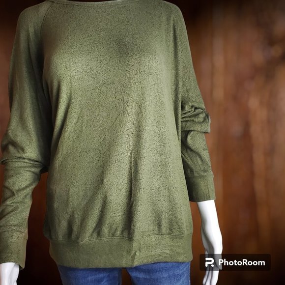 Buffalo David Bitton | Super Soft Crewneck Relaxed Fit Banded Hem | NWT | Olive - Picture 2 of 4